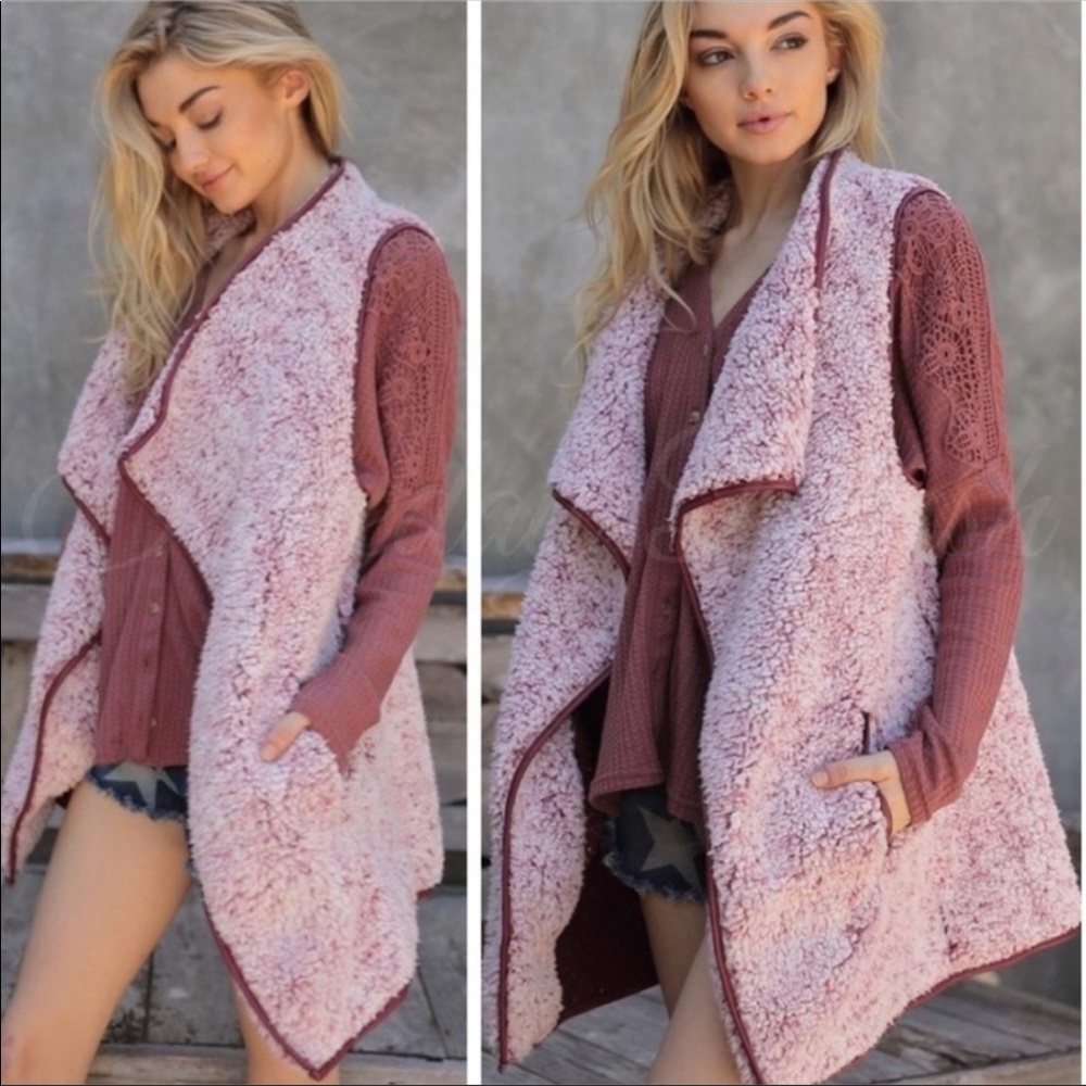 Oversized Vegan Sherpa Faux Fur Vest